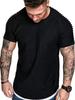 Мужская летняя футболка с круглым вырезом, повседневная, однотонная, с коротким рукавом, спортивная футболка