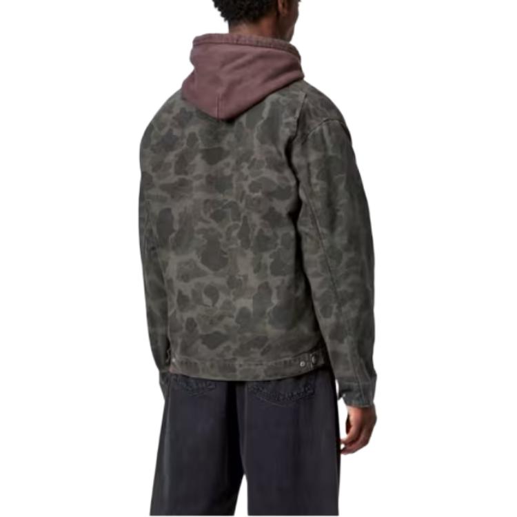 Carhartt WIP FW25 Duck Detroit Jacket Classic Zipper Closure Square Label Long Sleeve Chest Pocket Casual Jacket Men jackets I034281-3EL-GD