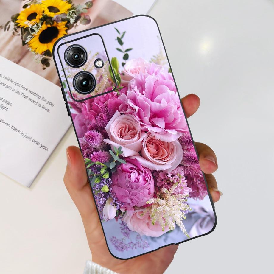 Чехол для Motorola Moto G54 5G Черный Матовый Жидкий Силикон На Motorola G54 MotoG54 G 54 Мягкий Чехол Леопардовый Принт Coques Fundas