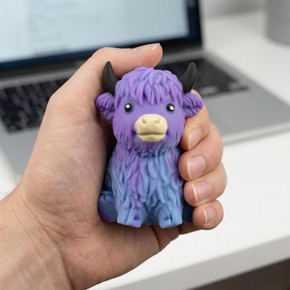 Сенсорная игрушка «Шотландская корова» для медленного сжатия, Сенсорные игрушки, Стресс-болл «Шотландская корова», Подарок, Снятие тревожности, Игрушка-антистресс, Сувенир на вечеринку