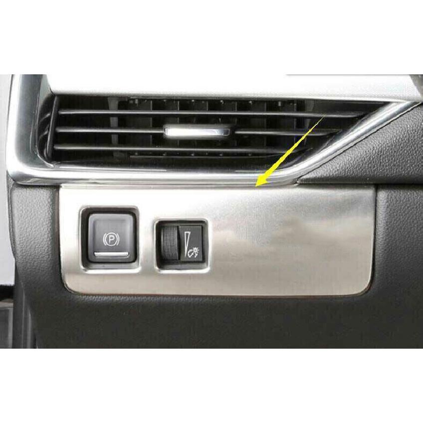 For Cadillac XT4 2019-2022 Silver Steel Headlight Button Frame Cover Trim 1PCS