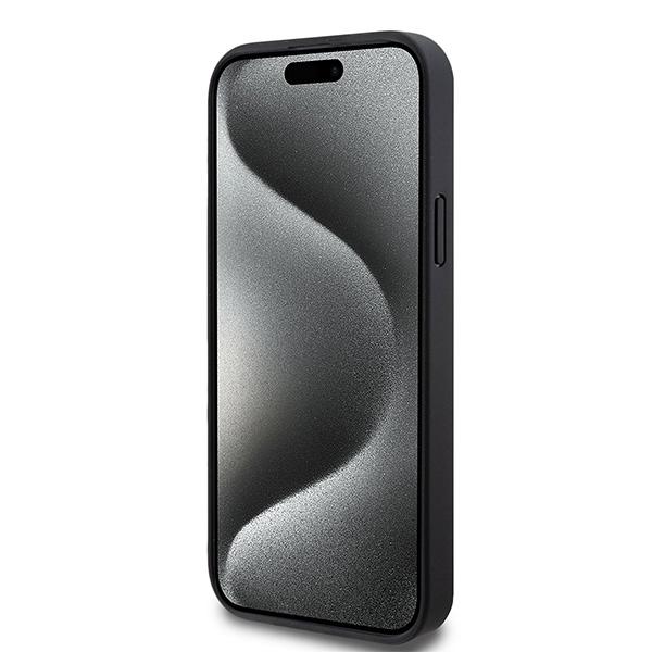 DKNY DKHMP15SPSHRPSK iPhone 15 / 14 / 136.1" black/black hardcase Leather Pattern Metal Logo MagSafe