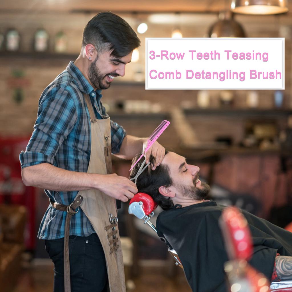 Трехрядная расческа для начеса, распутывающая щетка, расческа с хвостиком, добавляющая объем, расчески для парикмахерского искусства для начесывания волос