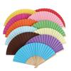 Wedding Chinese Style Party Solid Color Folding Paper Fan Photo Prop Tool Hand Held Fan Dance Fan
