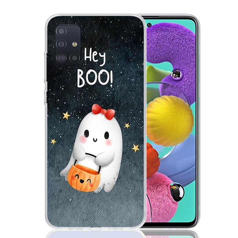 Милый Хэллоуинский Чехол-Призрак для Телефона Samsung Galaxy A52 A32 A22 A12 A02S A50S A30S A51 A31 AA71 Note 20 Ultra 10 S10 Plus Galaxy