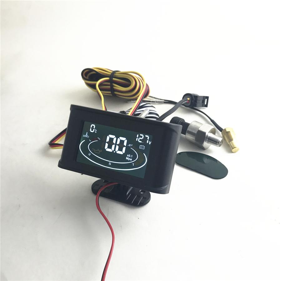 3 In 1 Digital LCD Car Voltmeter Water Temperature Temp Gauge Oil Pressure Meter
