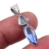 Ювелирный кулон из чистого серебра 925 пробы с натуральным кианитом и аквамарином 1,25 дюйма O9d65