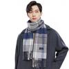 JIUMU Men's Pure Cashmere Warm Knit Scarf