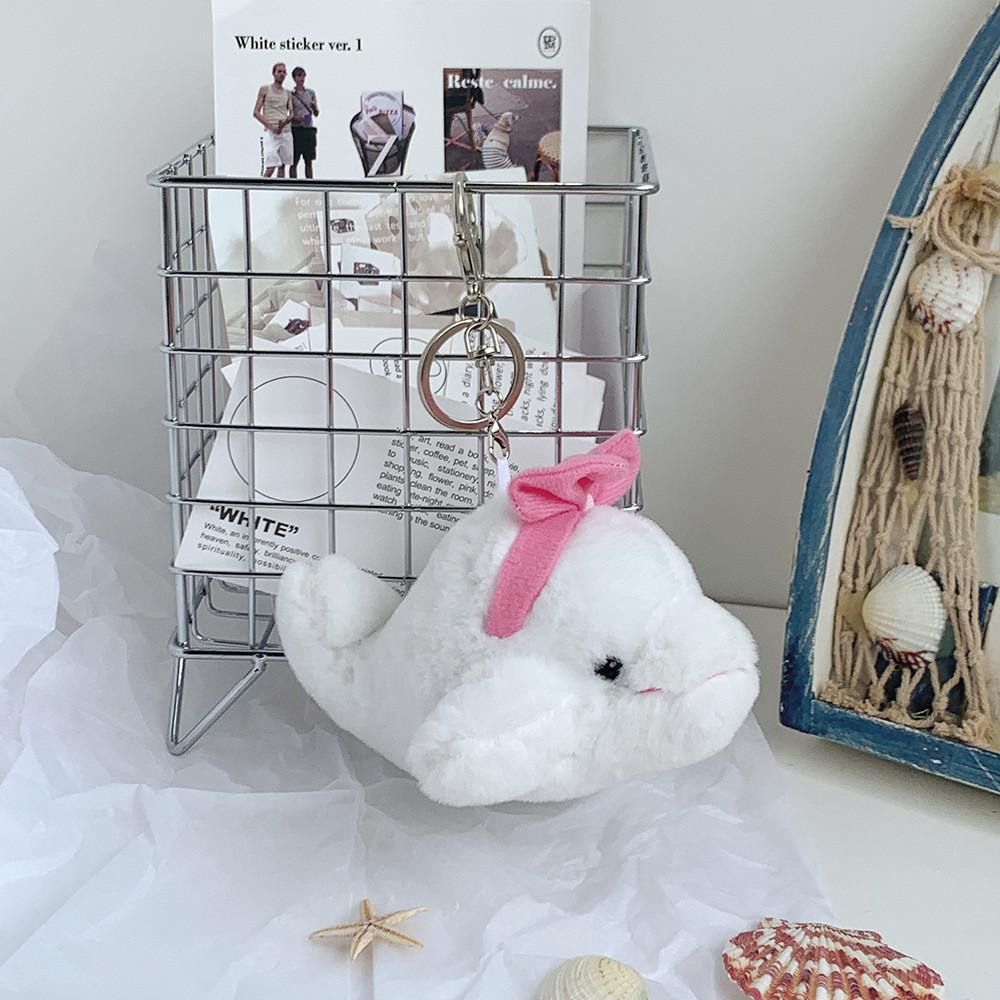 Cute Soft Plush Sea Animals Keychain Whale Dolphin Seal Backpack Accessory
