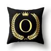 45x45cm Black Gold Letter Crown Polyester Cushion Cover Sofa Home Decor Pillowcase Decorative Cushion