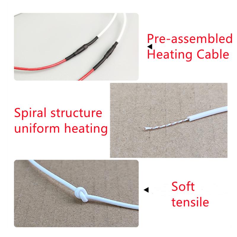 24 В предварительно собранный нагревательный провод, изоляционная плата, татами, электрический силиконовый резиновый нагревательный кабель с подключенным электрическим проводом 40 см