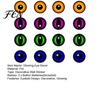 Glowing Eye Wall Stickers 12/16Pcs Halloween 3D Lighted Eyes Decoration, Spooky Sticker, LED Decorative Light-Up Decor for Walls, Windows, Doors,