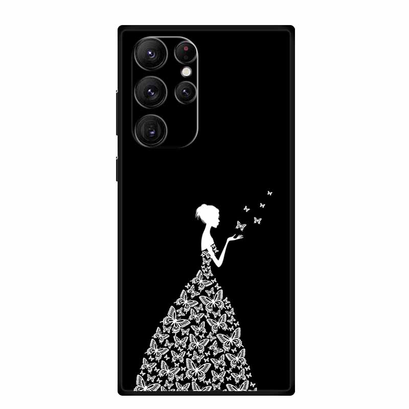 For Samsung S23 Ultra Phone Case Cover S23Ultra Black Silicone Soft Back Case For Samsung Galaxy S22 S23 Ultra Case S 23 Ultra