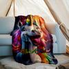 1PC Custom Name Rainbow Unicorn Fantasy outdooor Flannel blankets Throw Blanket All-Season Throw Gift Bedspread for Couch, Bed, Camping Holiday Birthd