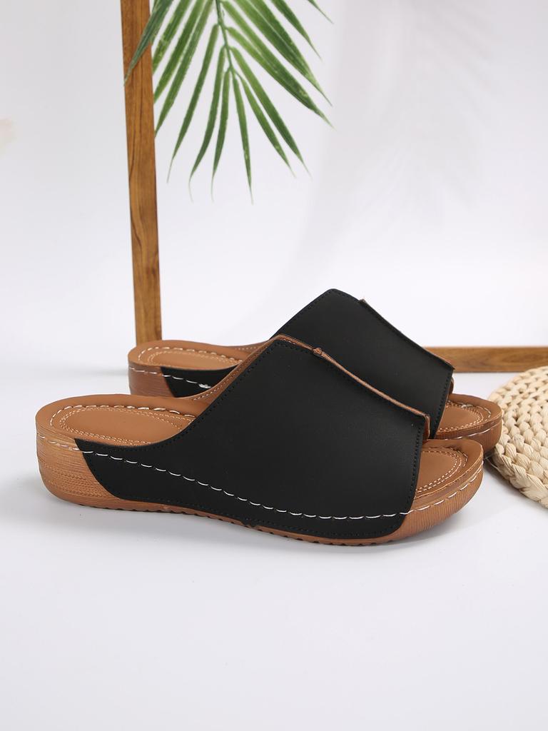 Европейские и американские тапочки с покатым каблуком и рыбьим ртом женские 2024 новые летние тапочки для отдыха импортные торговые тапочки большого размера женские производитель