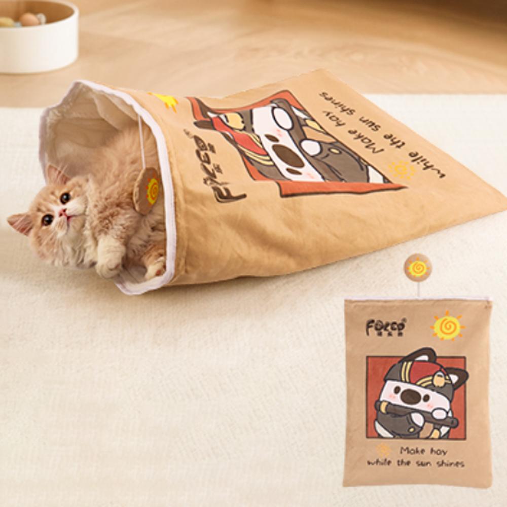 Хэллоуин Гурман Дизайн Узоров Кошачий Туннель Игрушка, Подарок на День Рождения Кошки, Складная Интерактивная Кошачья Сумка-Дрель Игрушка для Питомца