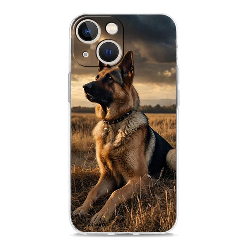 Чехол для телефона iPhone 17 Чехлы iPhone Air 16 15 12 13 14 Pro Max 15 Plus 16Pro iPhone11 Прозрачный чехол Красивая Немецкая овчарка