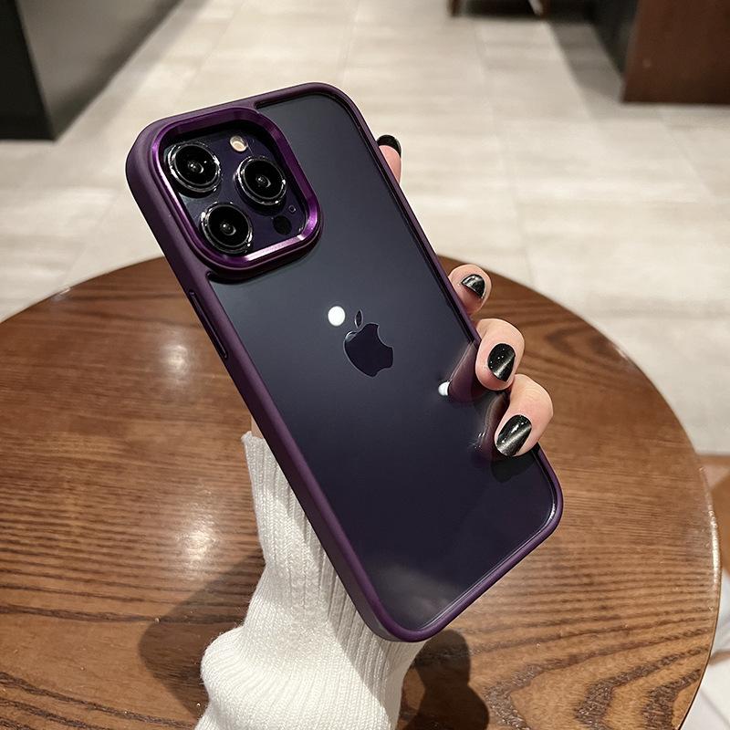 Подходит для iPhone14Promax Металлический чехол-хамелеон для мобильного телефона Apple 13 Электрооцинкованное кольцо для объектива Прозрачный корпус из ПК