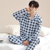 Autumn and Winter New Men's Pajamas Homewear Long-Sleeved Striped Leisure Homewear Suit Men's Spring and Fall Models Homewear