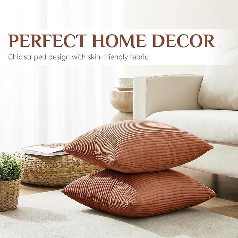 LMETJMA 2 шт. 45x45 см вельветовые полосатые наволочки мягкие декоративные наволочки наволочки наволочки JT410