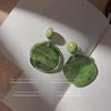 Matcha Latte Irregular Halo Dyed Acrylic Earrings Women Exaggerated Design Sense Personality Earrings