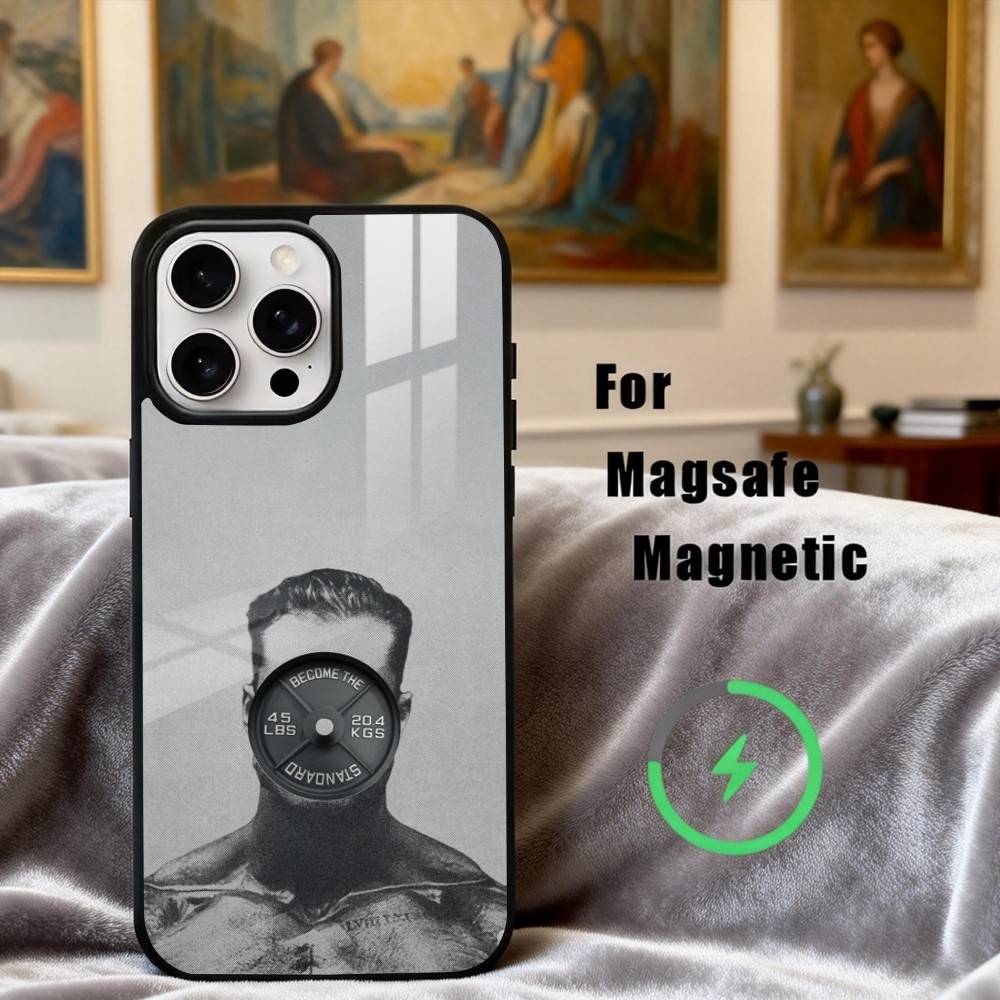 Чехол для телефона Gym F-Fitness B-Bodybuilding для iPhone 17,16,15,14,13,12,Plus,Pro,Max с поддержкой Magsafe Магнитной Беспроводной Зарядки