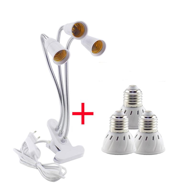 LED Grow Light with E27 Lamp Holder Clip-on Phyto Lamps 36/54/40/72LEDs for Indoor Plant Flowers Growth Growbox Greenhouse