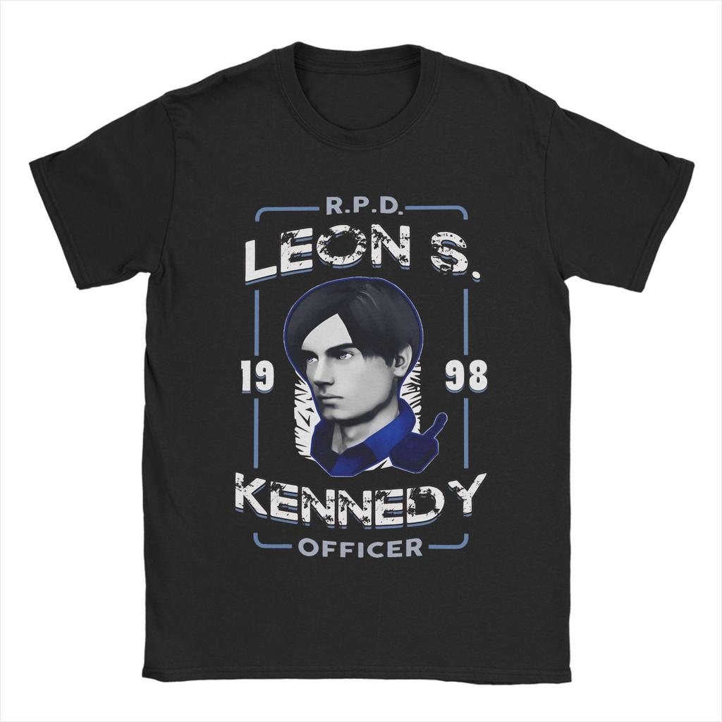 Футболка Leon Kennedy Girl Dinner Пляжные Хиппи Футболки Унисекс 100% Хлопок Круглый Вырез 4XL 5XL 6XL Топ Футболки Короткий Рукав Y2K Ретро Футболка