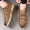 Модные повседневные туфли на шнуровке, кожаные модные прогулочные туфли для мужчин, универсальные туфли для скейтбординга, мужские люксовые брендовые удобные туфли на плоской подошве