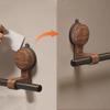 Plastics Walnut Wooden Towel Bar Walnut Wood Suction Mount Towel Bar No Hole Towel Bar  Shower room