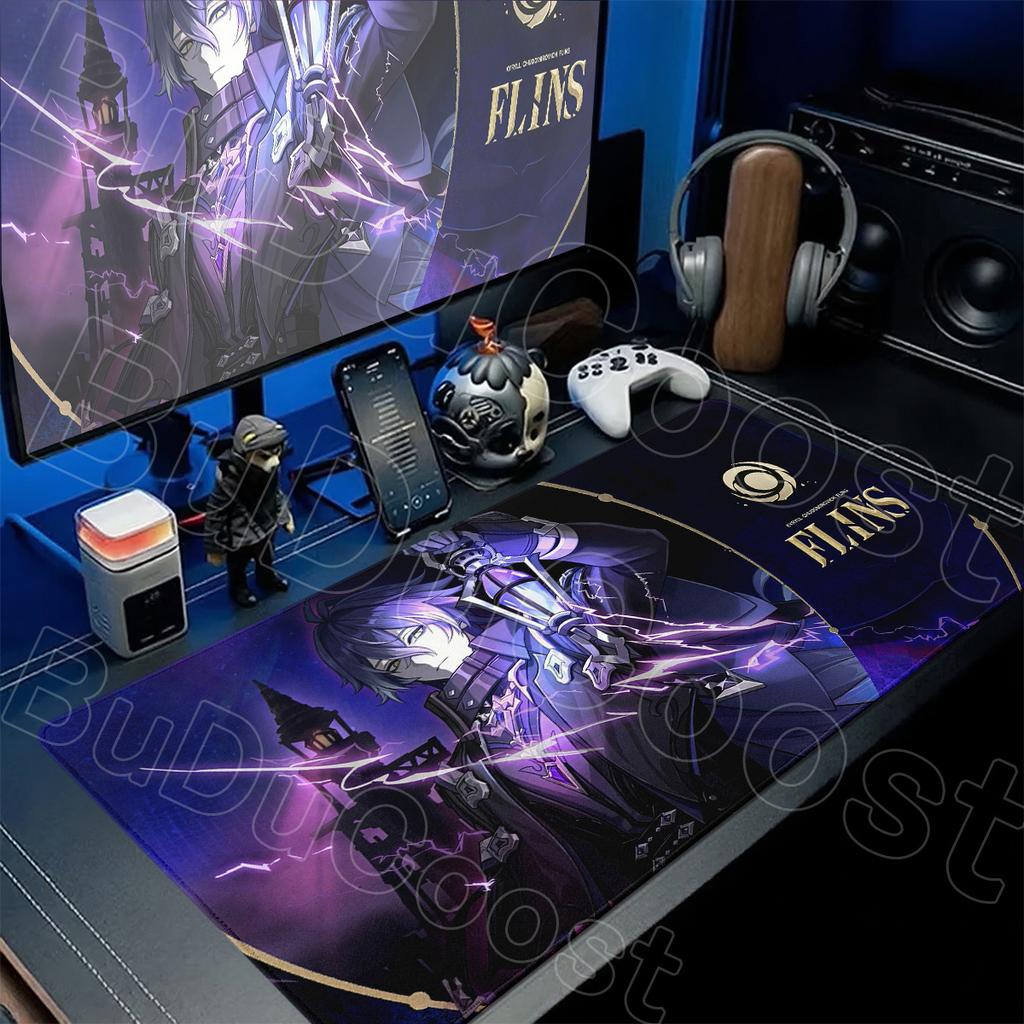 Cool Flins Gaming Anti-slip Mouse Mat 40x90cm Playmat Genshin Impact Anime Deskmat Washable Laptop Office Keyboard Long Mousepad
