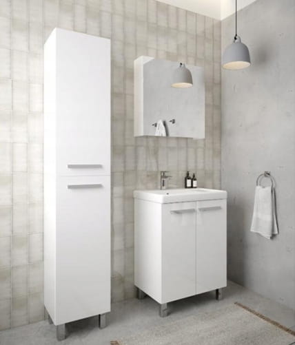 Bathroom set: cabinet with washbasin 80x60, tap, siphon, click-clack plug Bonita