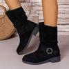 Fashion Womens Autumn New Imitation Suede Waterproof Short Boots 2025 Daily Home Office Shopping Shallow Mouth Comfortable Women's Boots