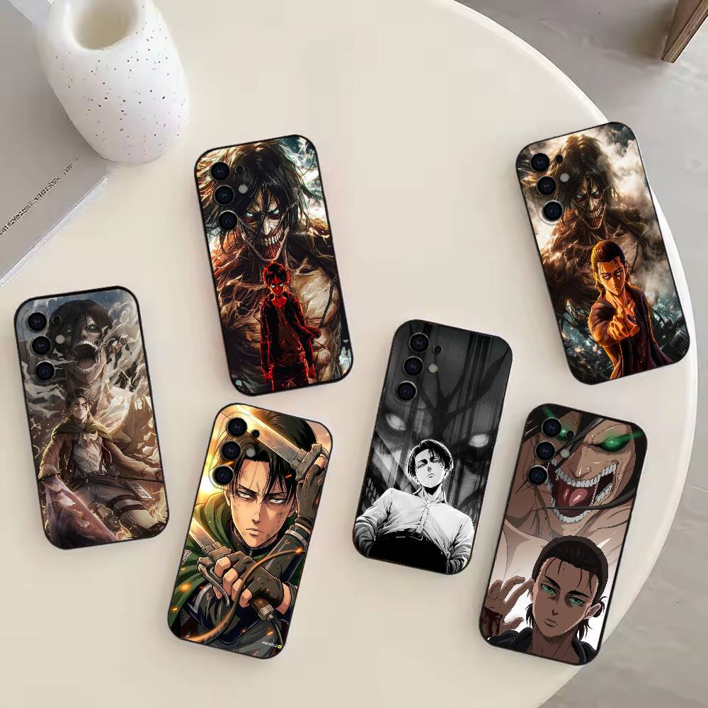 Luxury Hot Anime Attack On Titan Phone Case For Samsung S25,S24,S21,S22,S23,S30,Ultra,S20,Plus,Fe,Note,10,9,5G Black Cover