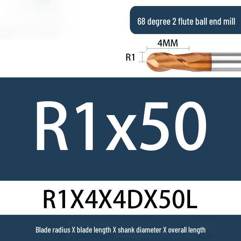 Tungsten Steel Ball Nose End Mill, 68° & 65° CNC Alloy, Extended Reach Cutter