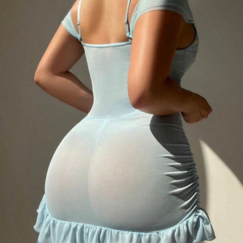 New, suspender skirt Nightdresses lace see-through sexy nightdress