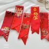 New Year Scarves New Year Red Silk Scarf Dragon Pattern Scarf Hair Band Simple Long Scarf Women