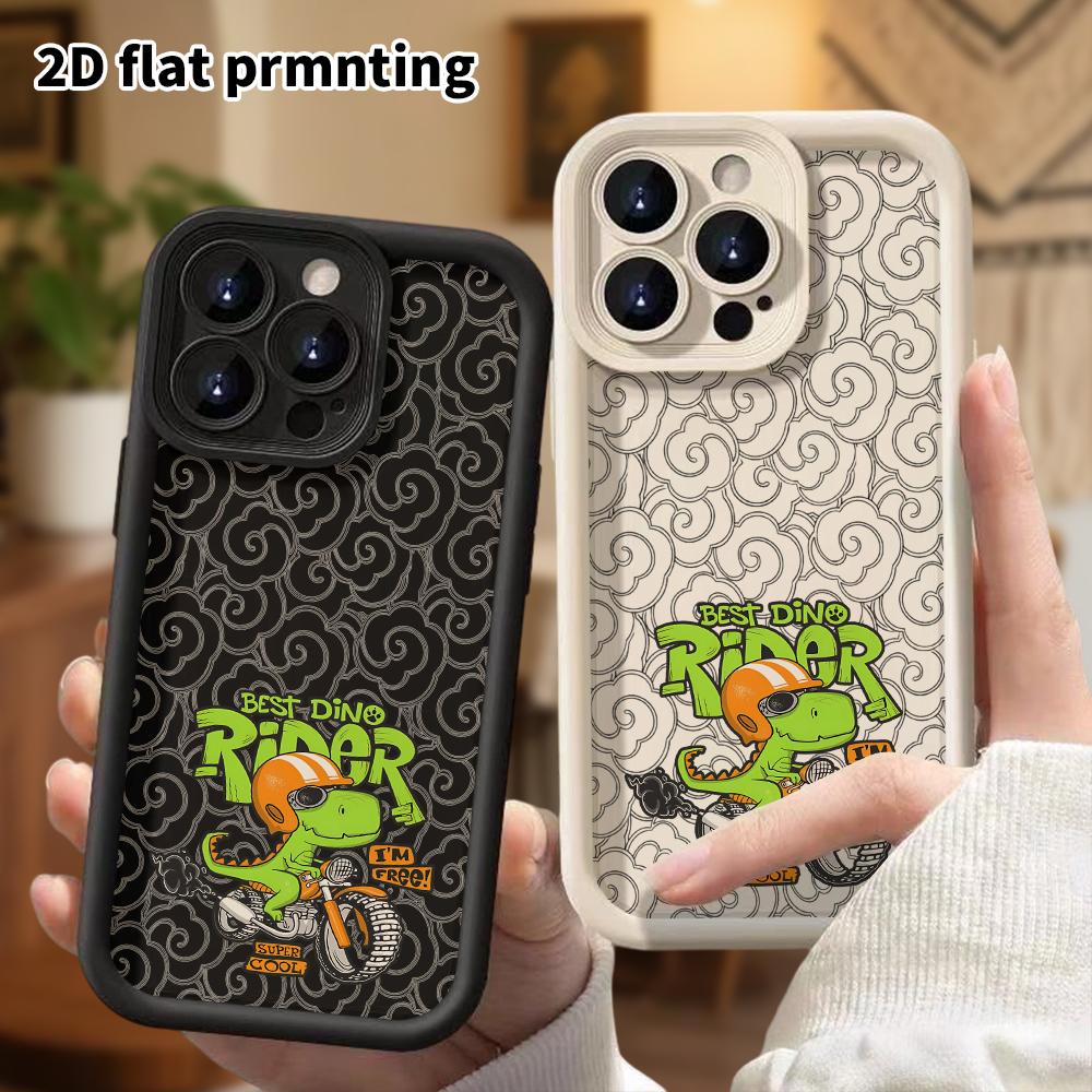 Phone case: 2D flat design suitable for iPhone 18 17 16 15 14 13 Pro tiered protective case, Dinosaur Knight, Christmas and Halloween holiday gift