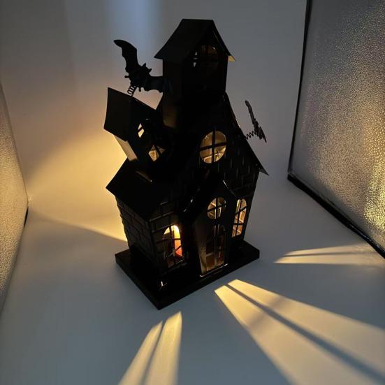 Yousheng Хэллоуин Подсвечник Дом с привидениями Полый Железный Подставка для Чайной Свечи Подсвечник Настольный Декор для Дома Офиса