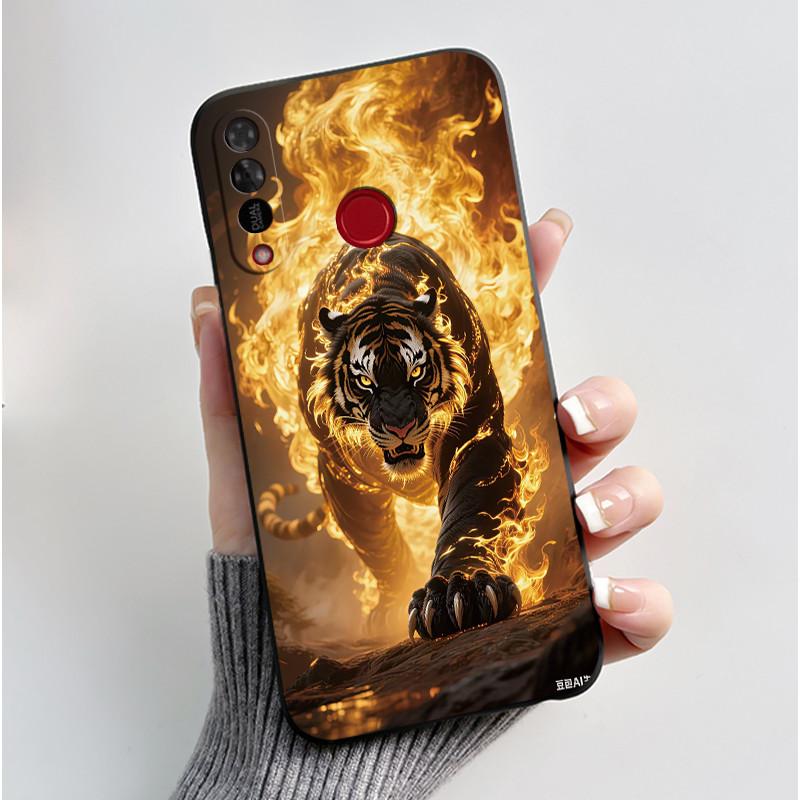 Чехол для телефона Itel S15/S15 Pro Конфетный цвет Желейный Мягкий Ударопрочный Черная Крышка Модный Стиль Расписной Узор Корпус