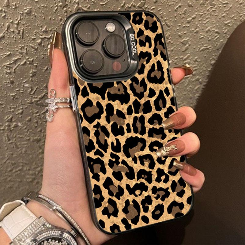 Коричневый леопардовый противоударный защитный чехол для iPhone 15 Pro Max 16 14 13 12 11 Pro X XR XS 7 Plus 16E защитное покрытие для линз