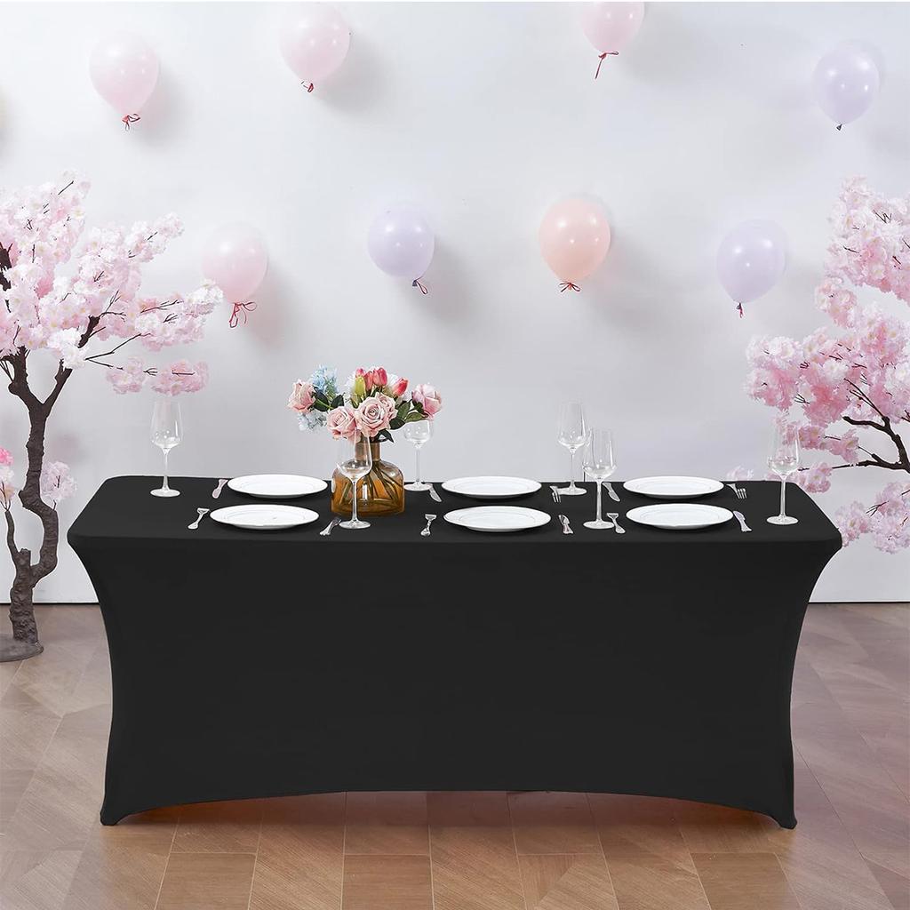 Скатерть спандекс плотно облегающая моющаяся и устойчивая к складкам стрейч прямоугольная для патио мероприятия свадебных вечеринок чехол на стол