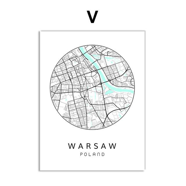 Скандинавский минималистичный холст, картина с картой мира, плакат, Бостен Лэндон, Нью-Йорк, настенное искусство, украшение для дома, комнаты, цитаты, без рамки