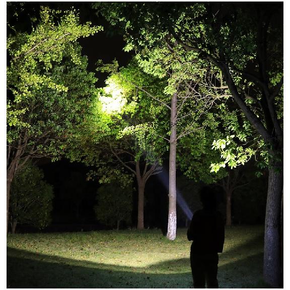 Outdoors Tactical Flashlight Super Bright LED Flashlight Rechargeable Telescopic Zoom