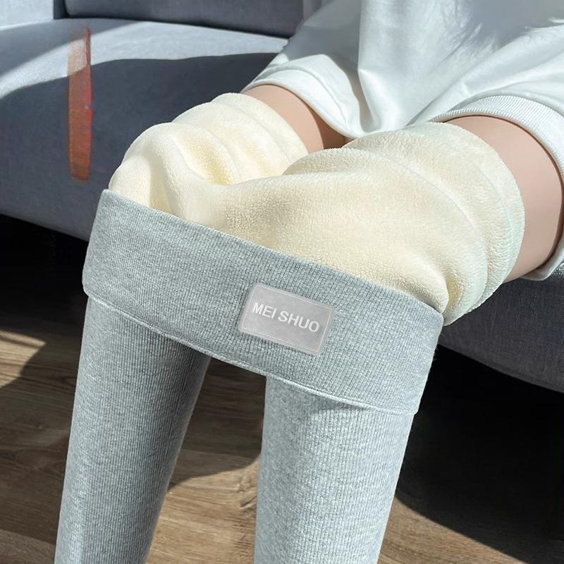 Женская верхняя одежда на осень и зиму, очень толстые брюки с высокой талией из овечьей шерсти, большого размера, эластичные, тонкие, теплые, хлопковые.