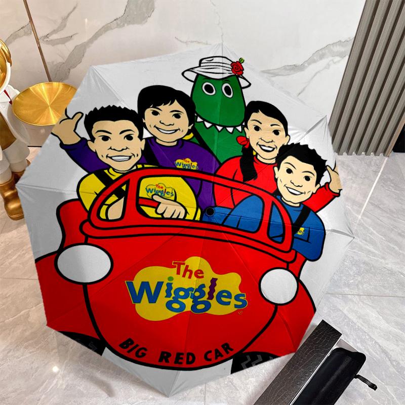 The Wiggles Umbrella with Automatic Open/Close & Self-8-Rib Heavy-Duty Umbrella, Compact Travel Umbrella Suitable for Outdoor