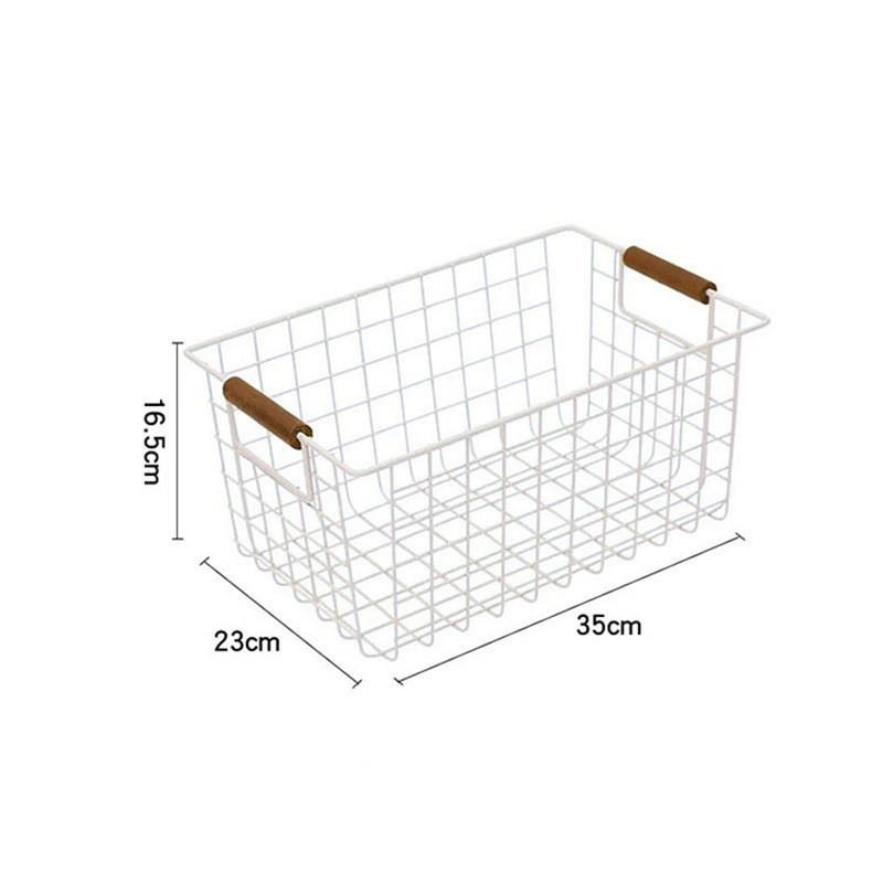 Japanese Wrought Iron Storage Basket Household Simple Bathroom Snacks Desktop Organizer Books Holder Kitchen Sundries Container