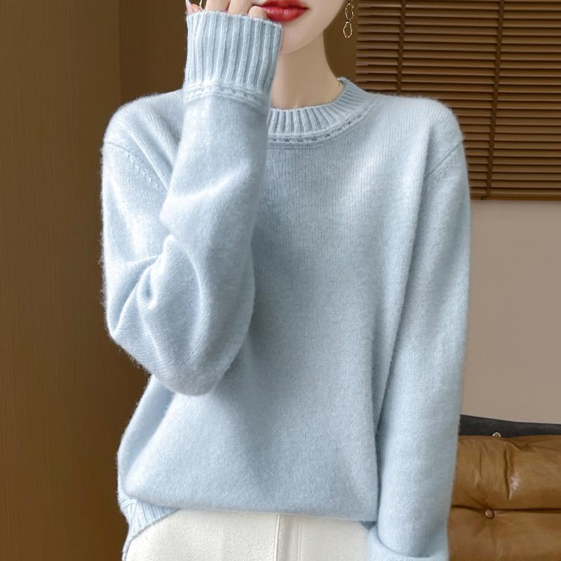 Женский кашемировый свитер Qinghe Cashmere 30% кашемир 70% шерсть Осень и Зима Пуловер Теплый и Модный