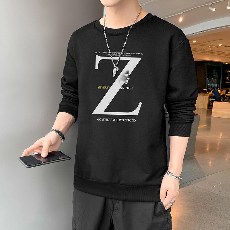 Весенний новый свитер мужской свободный повседневный топ с принтом пуловер мужская молодежная футболка с длинным рукавом мужская одежда