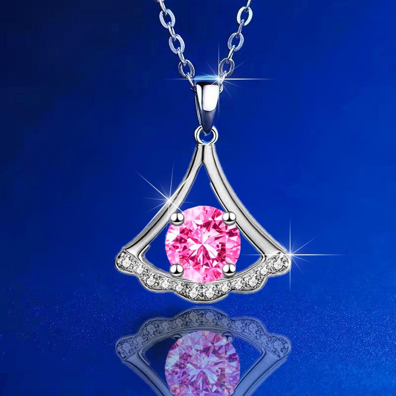 Волосы в форме веера, умный геометрический кулон, мода, OL циркон, юбка, крест, цепочка, ювелирные изделия, ожерелье из серебра S925, женское